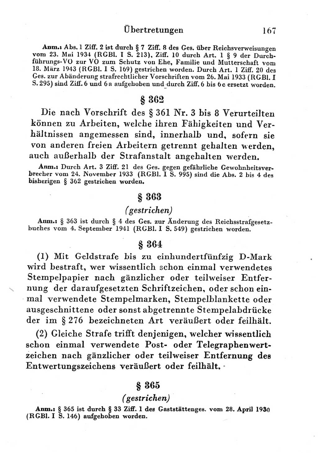 Strafgesetzbuch (StGB) und andere Strafgesetze [Deutsche Demokratische Republik (DDR)] 1951, Seite 167 (StGB Strafges. DDR 1951, S. 167)