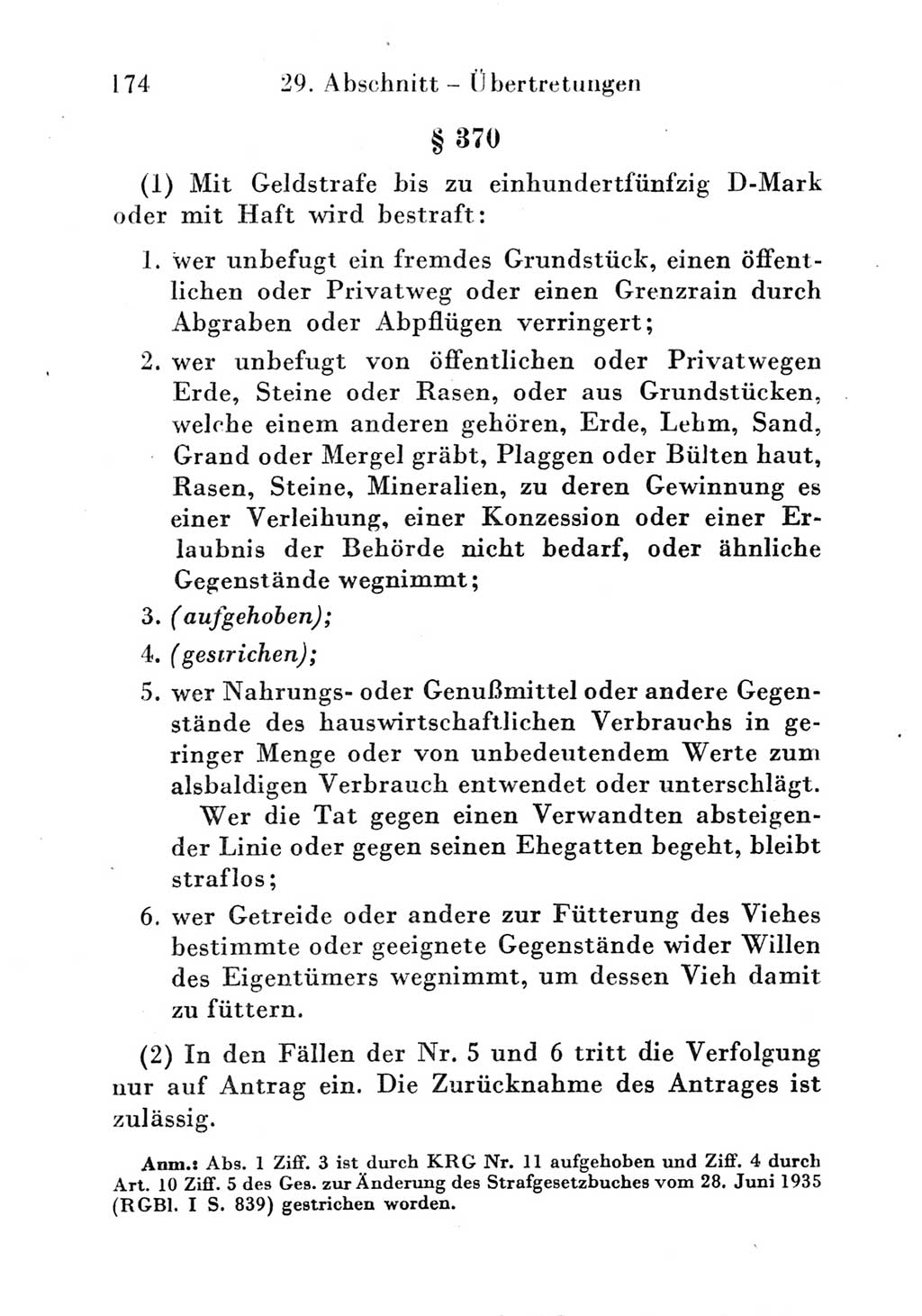 Strafgesetzbuch (StGB) und andere Strafgesetze [Deutsche Demokratische Republik (DDR)] 1951, Seite 174 (StGB Strafges. DDR 1951, S. 174)