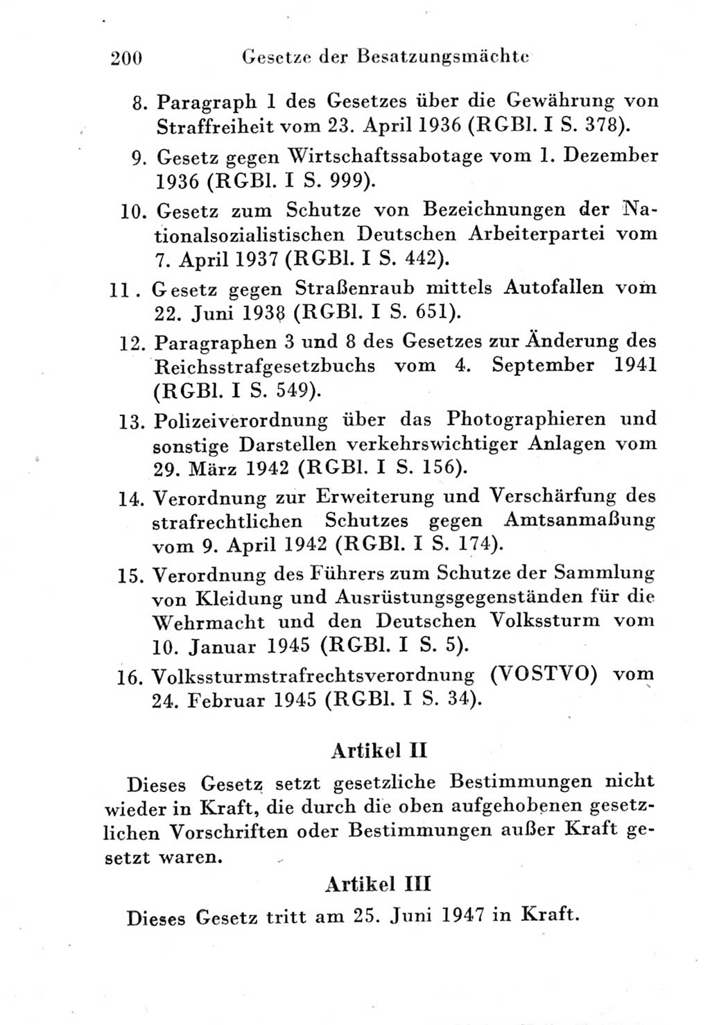 Strafgesetzbuch (StGB) und andere Strafgesetze [Deutsche Demokratische Republik (DDR)] 1951, Seite 200 (StGB Strafges. DDR 1951, S. 200)