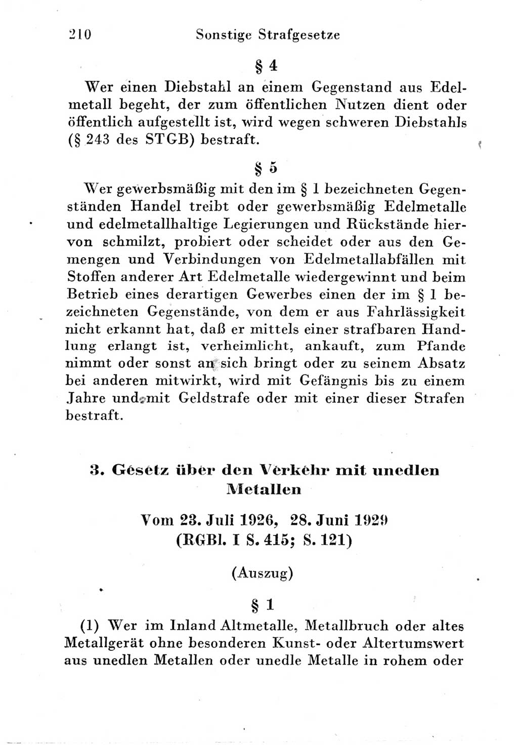 Strafgesetzbuch (StGB) und andere Strafgesetze [Deutsche Demokratische Republik (DDR)] 1951, Seite 210 (StGB Strafges. DDR 1951, S. 210)