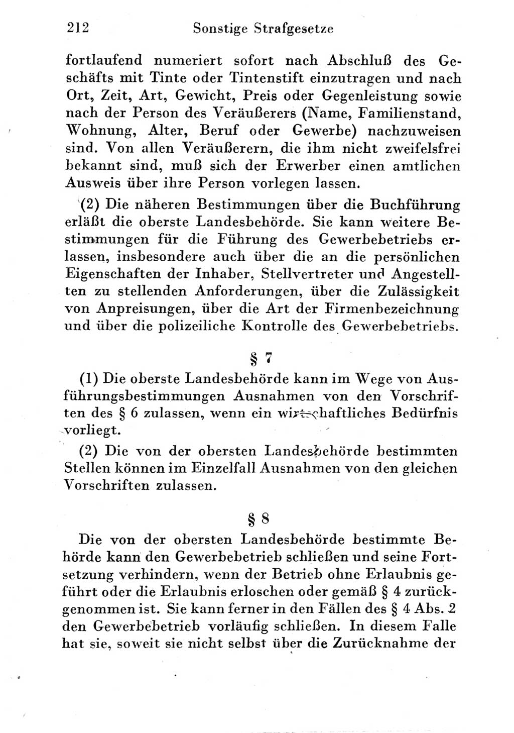 Strafgesetzbuch (StGB) und andere Strafgesetze [Deutsche Demokratische Republik (DDR)] 1951, Seite 212 (StGB Strafges. DDR 1951, S. 212)