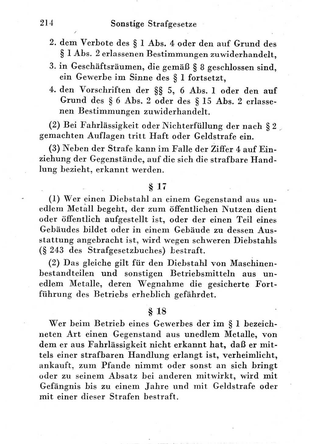 Strafgesetzbuch (StGB) und andere Strafgesetze [Deutsche Demokratische Republik (DDR)] 1951, Seite 214 (StGB Strafges. DDR 1951, S. 214)