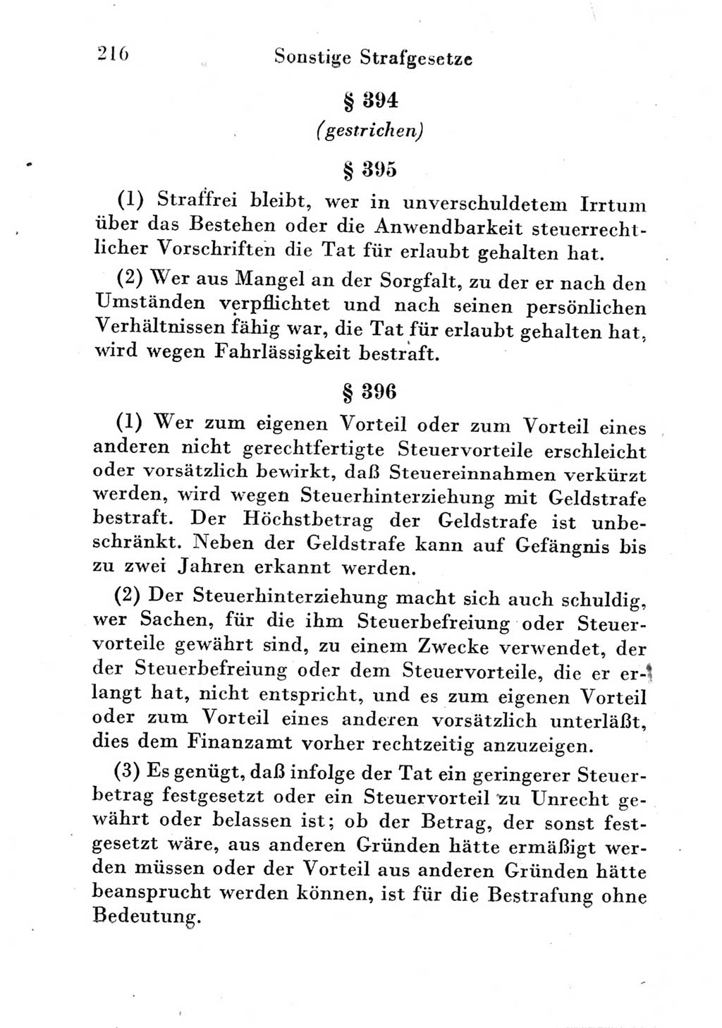 Strafgesetzbuch (StGB) und andere Strafgesetze [Deutsche Demokratische Republik (DDR)] 1951, Seite 216 (StGB Strafges. DDR 1951, S. 216)