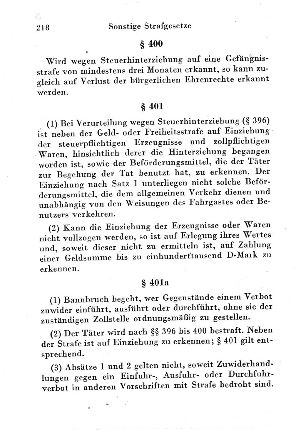 Strafgesetzbuch (StGB) und andere Strafgesetze [Deutsche Demokratische Republik (DDR)] 1951, Seite 218 (StGB Strafges. DDR 1951, S. 218)
