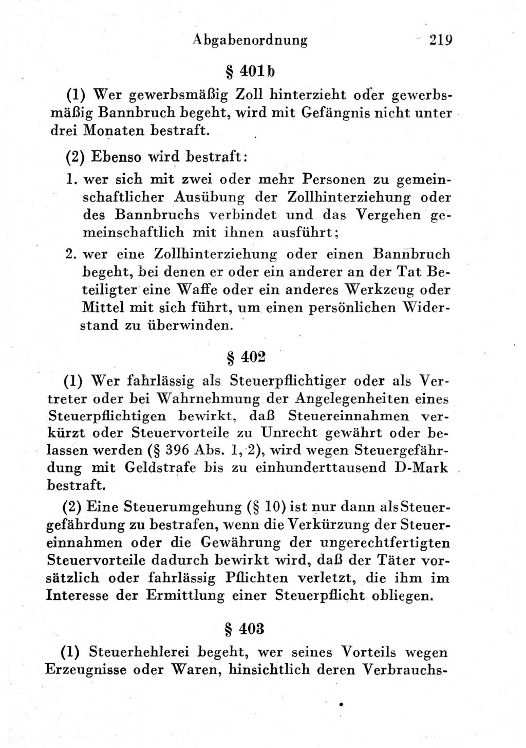 Strafgesetzbuch (StGB) und andere Strafgesetze [Deutsche Demokratische Republik (DDR)] 1951, Seite 219 (StGB Strafges. DDR 1951, S. 219)