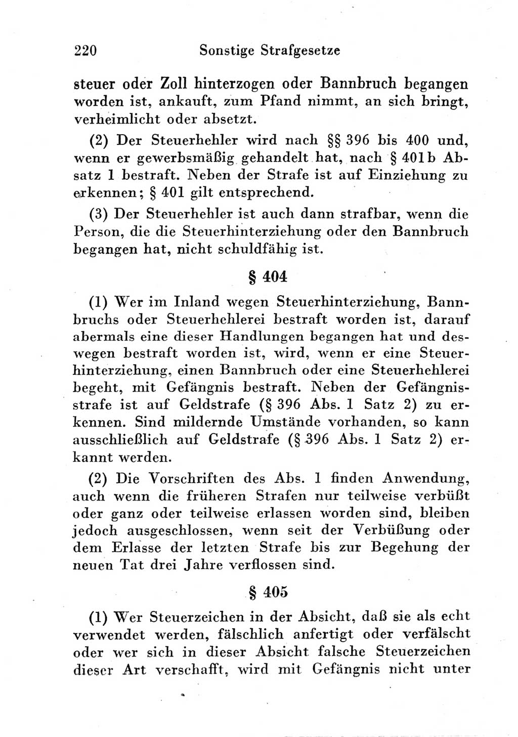 Strafgesetzbuch (StGB) und andere Strafgesetze [Deutsche Demokratische Republik (DDR)] 1951, Seite 220 (StGB Strafges. DDR 1951, S. 220)