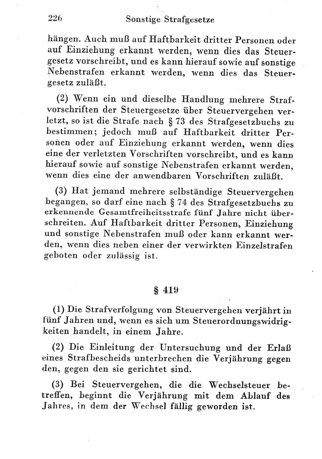 Strafgesetzbuch (StGB) und andere Strafgesetze [Deutsche Demokratische Republik (DDR)] 1951, Seite 226 (StGB Strafges. DDR 1951, S. 226)