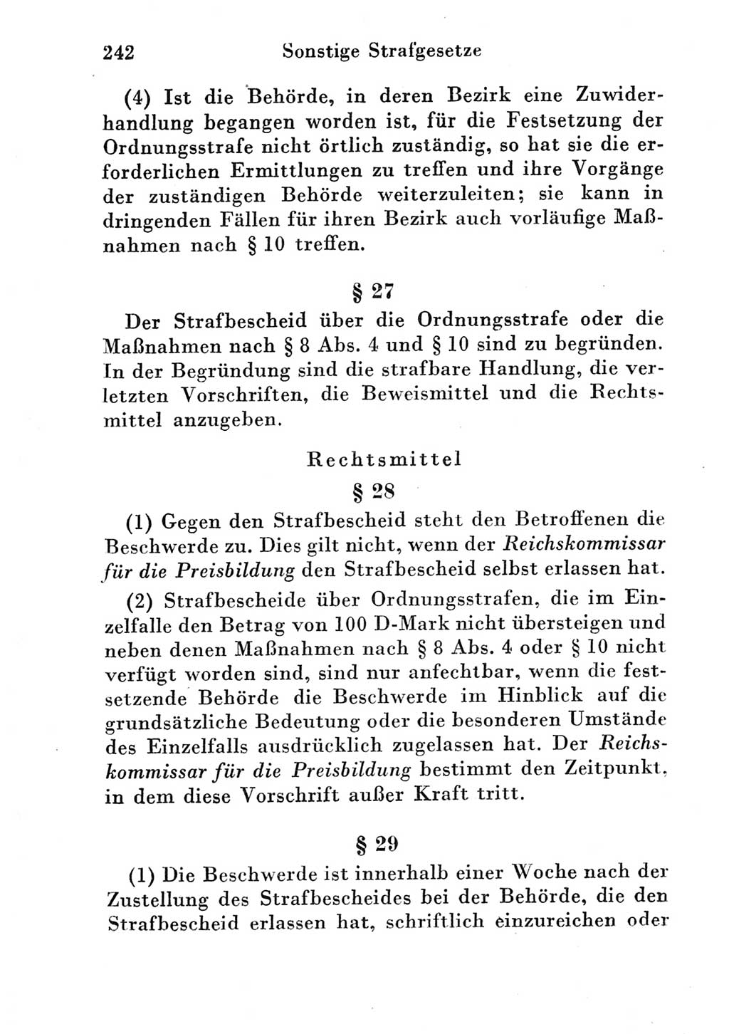 Strafgesetzbuch (StGB) und andere Strafgesetze [Deutsche Demokratische Republik (DDR)] 1951, Seite 242 (StGB Strafges. DDR 1951, S. 242)