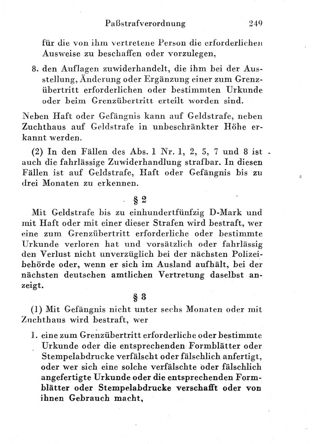 Strafgesetzbuch (StGB) und andere Strafgesetze [Deutsche Demokratische Republik (DDR)] 1951, Seite 249 (StGB Strafges. DDR 1951, S. 249)