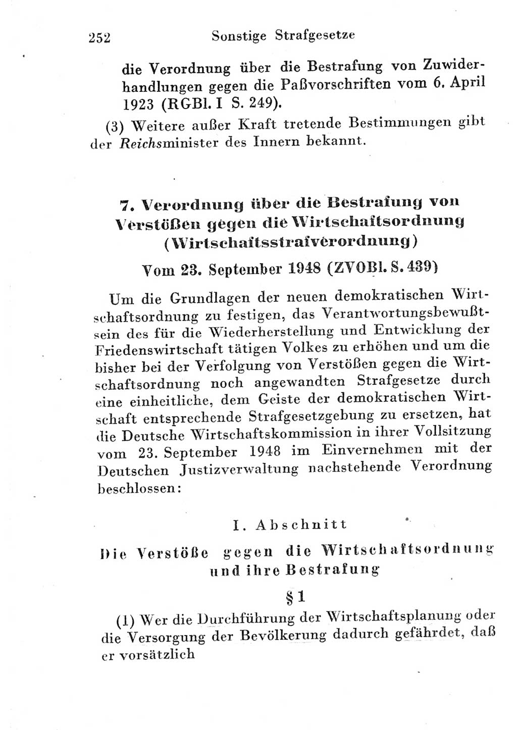 Strafgesetzbuch (StGB) und andere Strafgesetze [Deutsche Demokratische Republik (DDR)] 1951, Seite 252 (StGB Strafges. DDR 1951, S. 252)