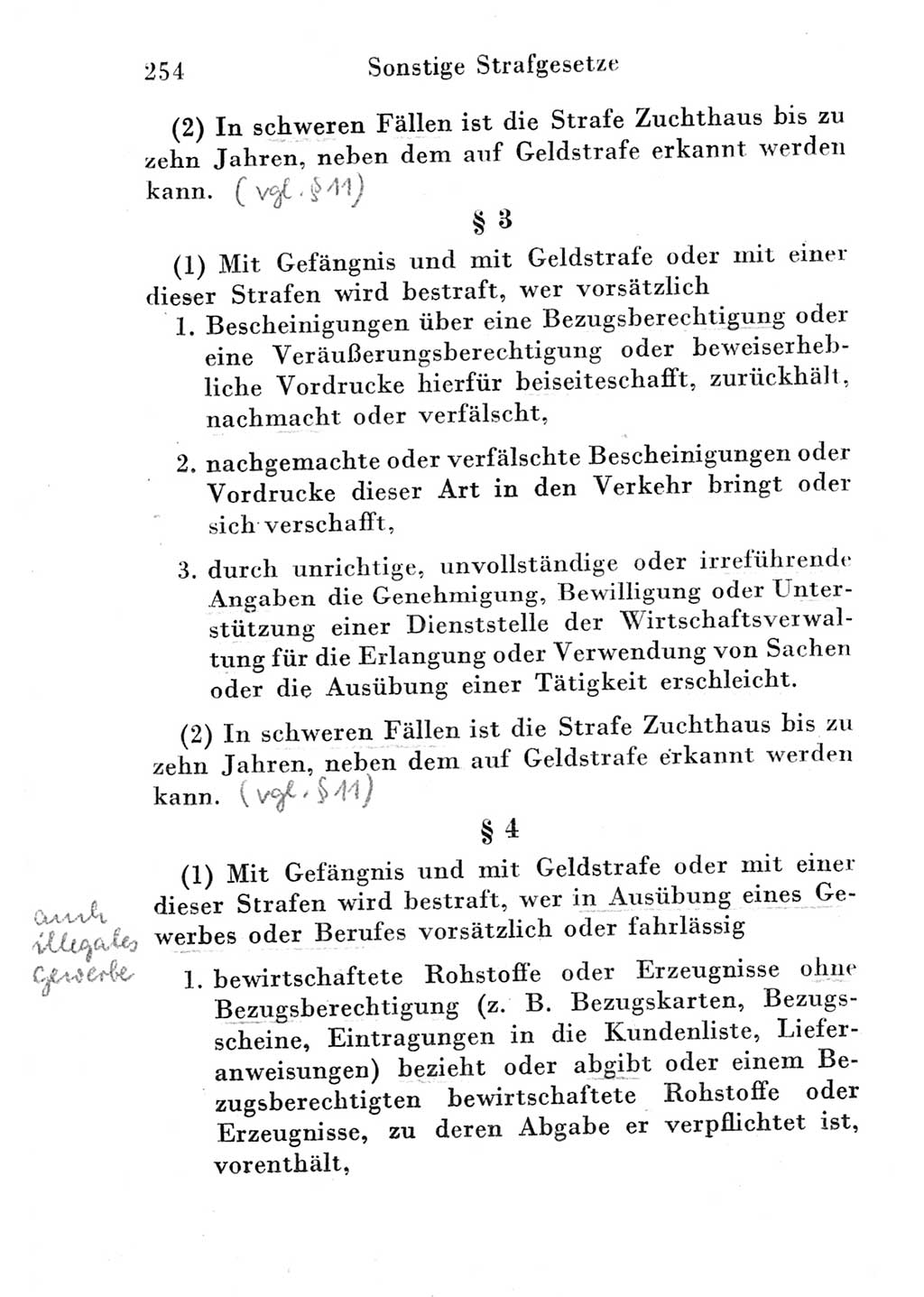 Strafgesetzbuch (StGB) und andere Strafgesetze [Deutsche Demokratische Republik (DDR)] 1951, Seite 254 (StGB Strafges. DDR 1951, S. 254)