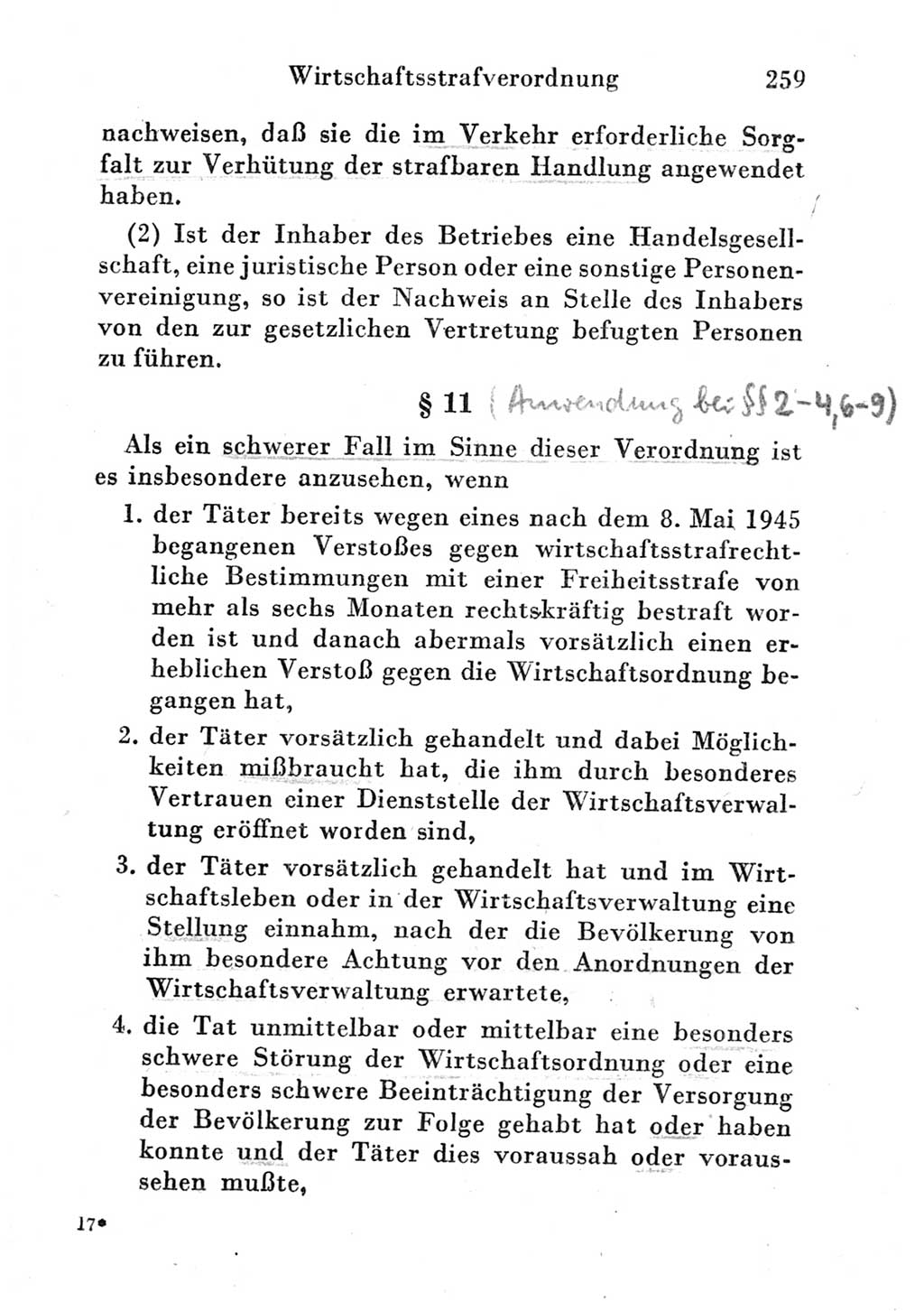 Strafgesetzbuch (StGB) und andere Strafgesetze [Deutsche Demokratische Republik (DDR)] 1951, Seite 259 (StGB Strafges. DDR 1951, S. 259)