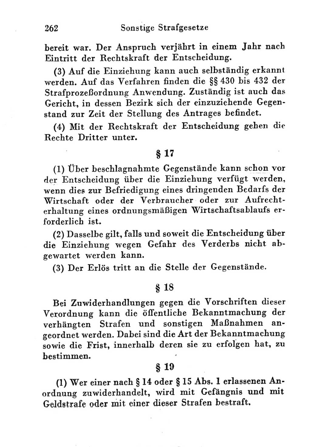 Strafgesetzbuch (StGB) und andere Strafgesetze [Deutsche Demokratische Republik (DDR)] 1951, Seite 262 (StGB Strafges. DDR 1951, S. 262)