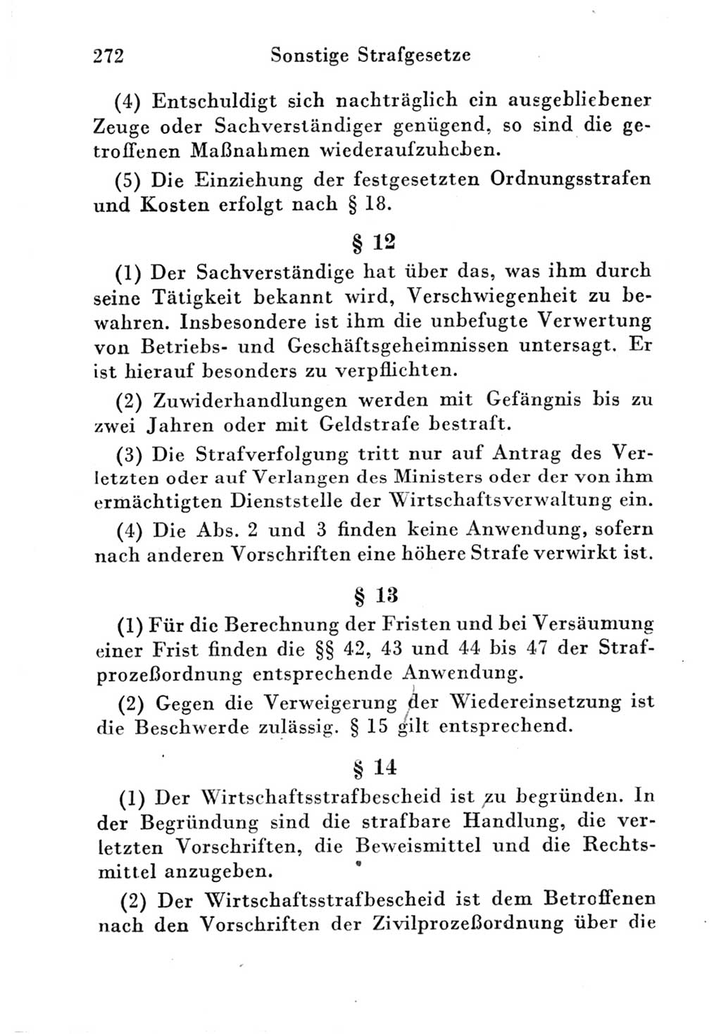 Strafgesetzbuch (StGB) und andere Strafgesetze [Deutsche Demokratische Republik (DDR)] 1951, Seite 272 (StGB Strafges. DDR 1951, S. 272)