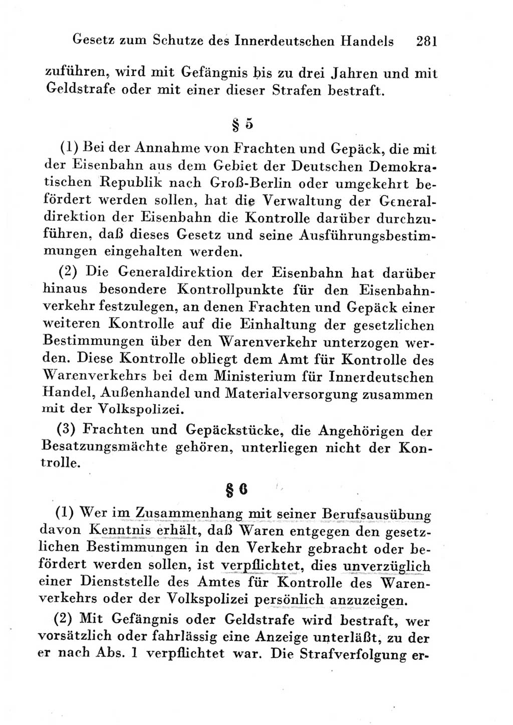 Strafgesetzbuch (StGB) und andere Strafgesetze [Deutsche Demokratische Republik (DDR)] 1951, Seite 281 (StGB Strafges. DDR 1951, S. 281)