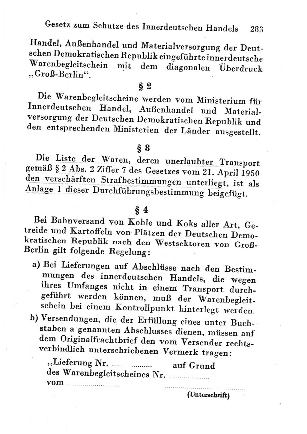Strafgesetzbuch (StGB) und andere Strafgesetze [Deutsche Demokratische Republik (DDR)] 1951, Seite 283 (StGB Strafges. DDR 1951, S. 283)
