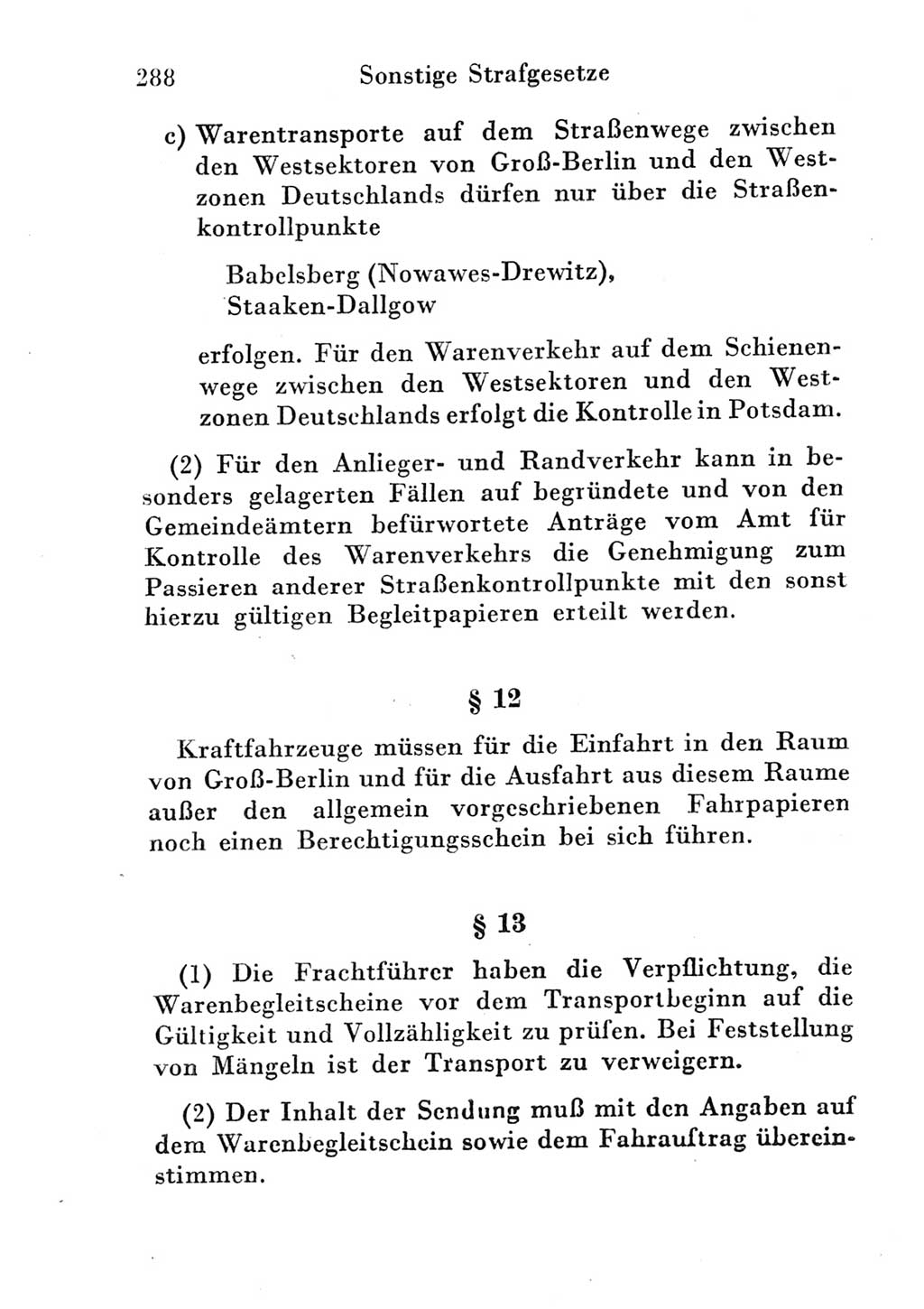 Strafgesetzbuch (StGB) und andere Strafgesetze [Deutsche Demokratische Republik (DDR)] 1951, Seite 288 (StGB Strafges. DDR 1951, S. 288)