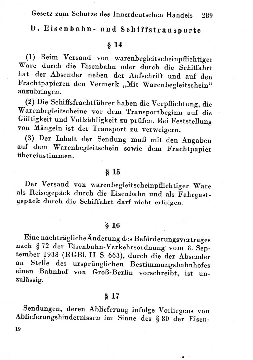 Strafgesetzbuch (StGB) und andere Strafgesetze [Deutsche Demokratische Republik (DDR)] 1951, Seite 289 (StGB Strafges. DDR 1951, S. 289)