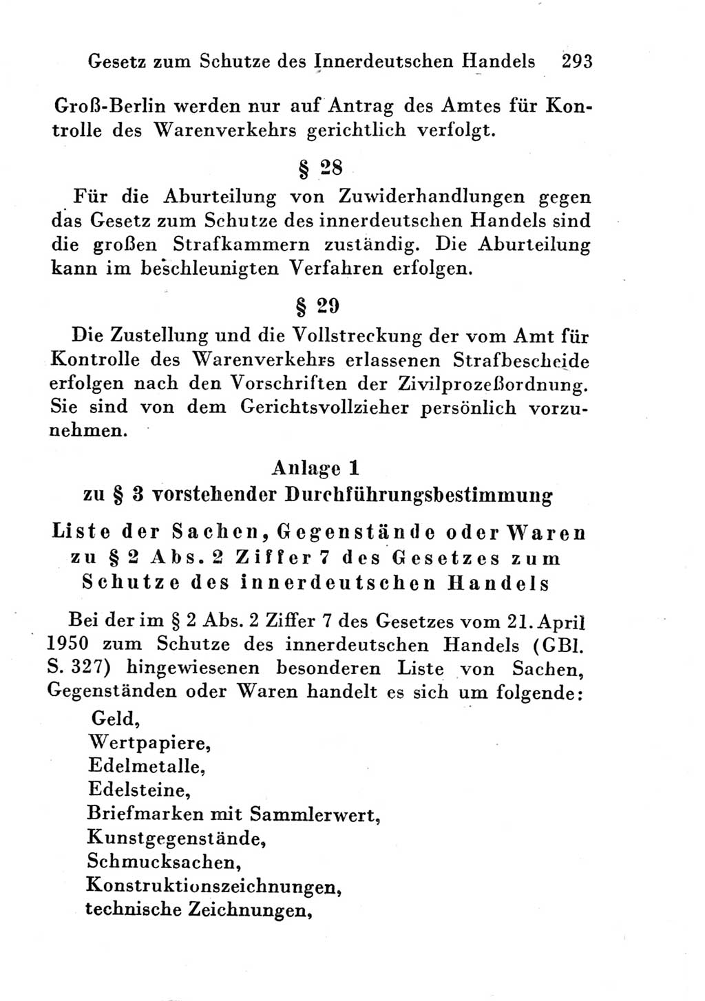 Strafgesetzbuch (StGB) und andere Strafgesetze [Deutsche Demokratische Republik (DDR)] 1951, Seite 293 (StGB Strafges. DDR 1951, S. 293)