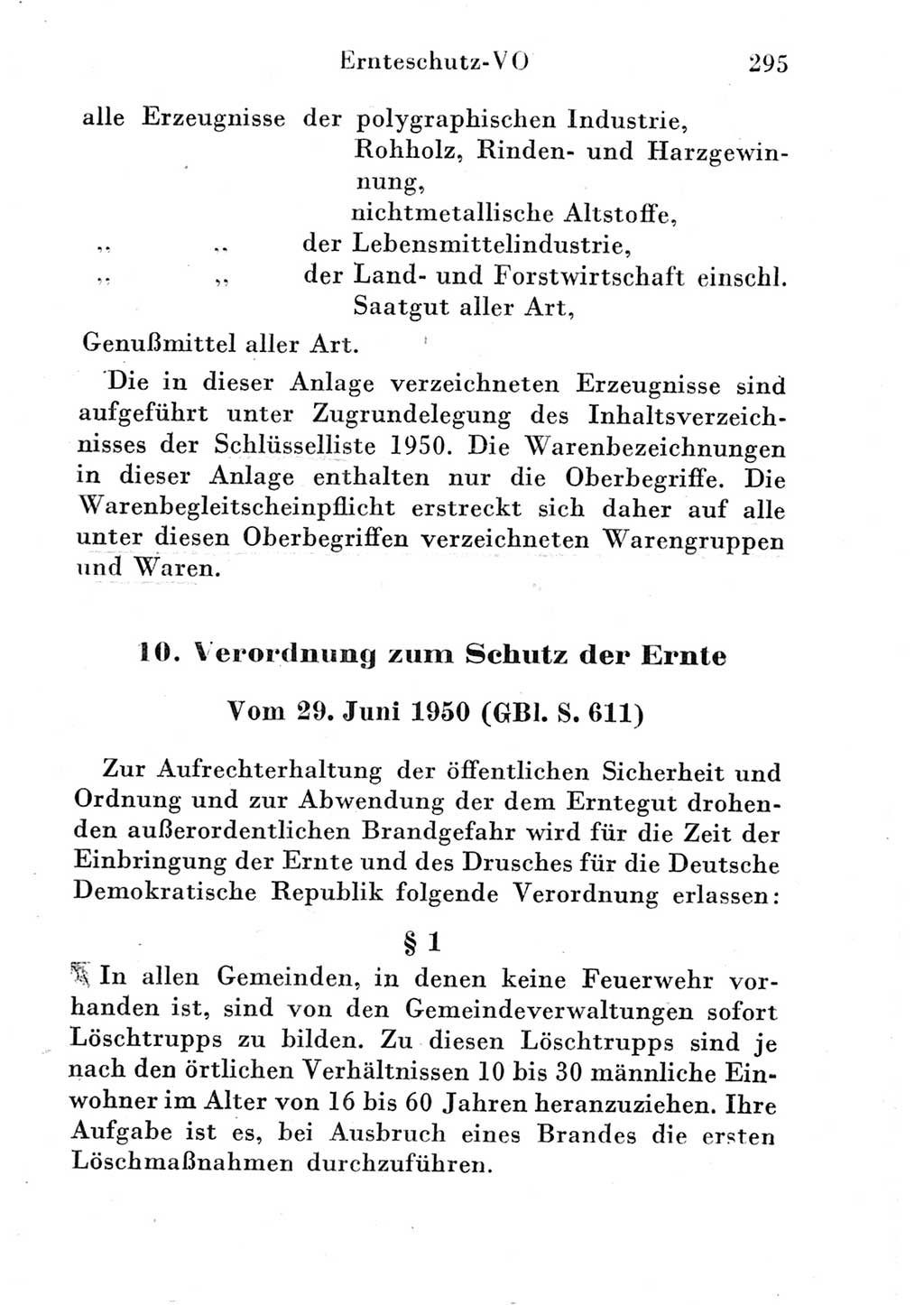 Strafgesetzbuch (StGB) und andere Strafgesetze [Deutsche Demokratische Republik (DDR)] 1951, Seite 295 (StGB Strafges. DDR 1951, S. 295)