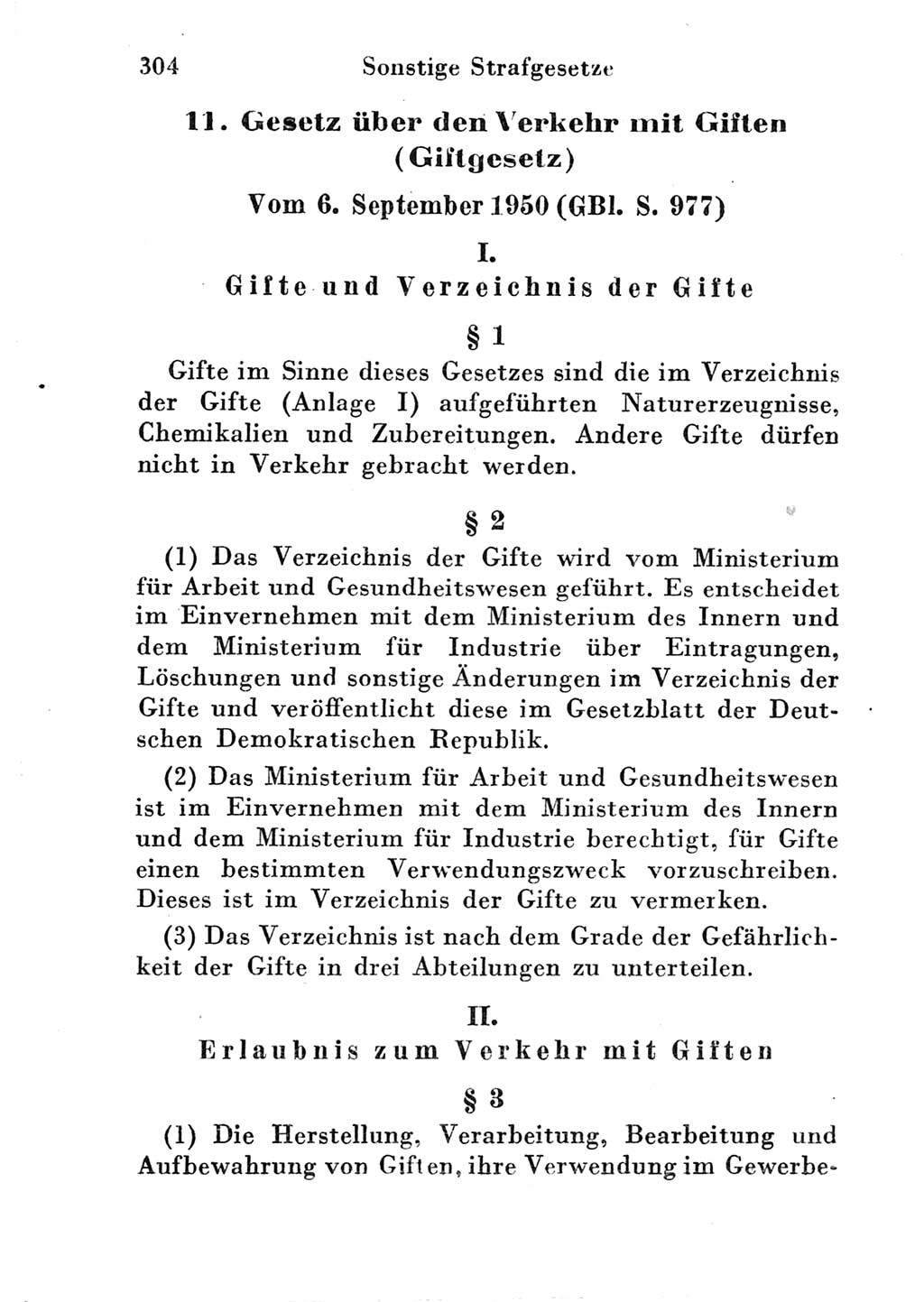 Strafgesetzbuch (StGB) und andere Strafgesetze [Deutsche Demokratische Republik (DDR)] 1951, Seite 304 (StGB Strafges. DDR 1951, S. 304)