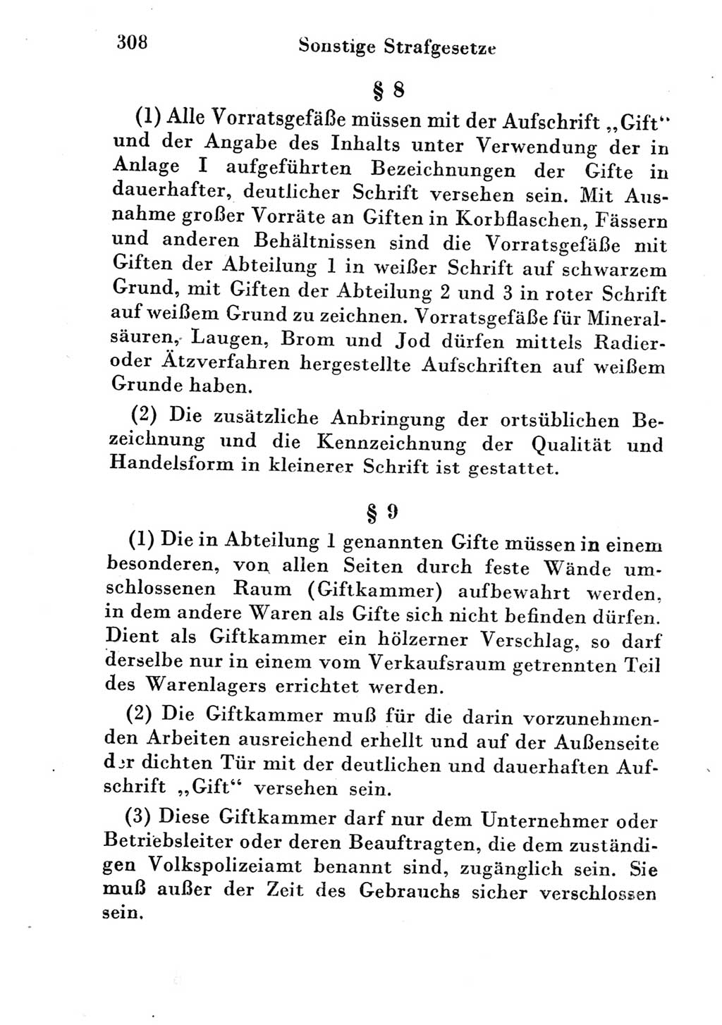 Strafgesetzbuch (StGB) und andere Strafgesetze [Deutsche Demokratische Republik (DDR)] 1951, Seite 308 (StGB Strafges. DDR 1951, S. 308)