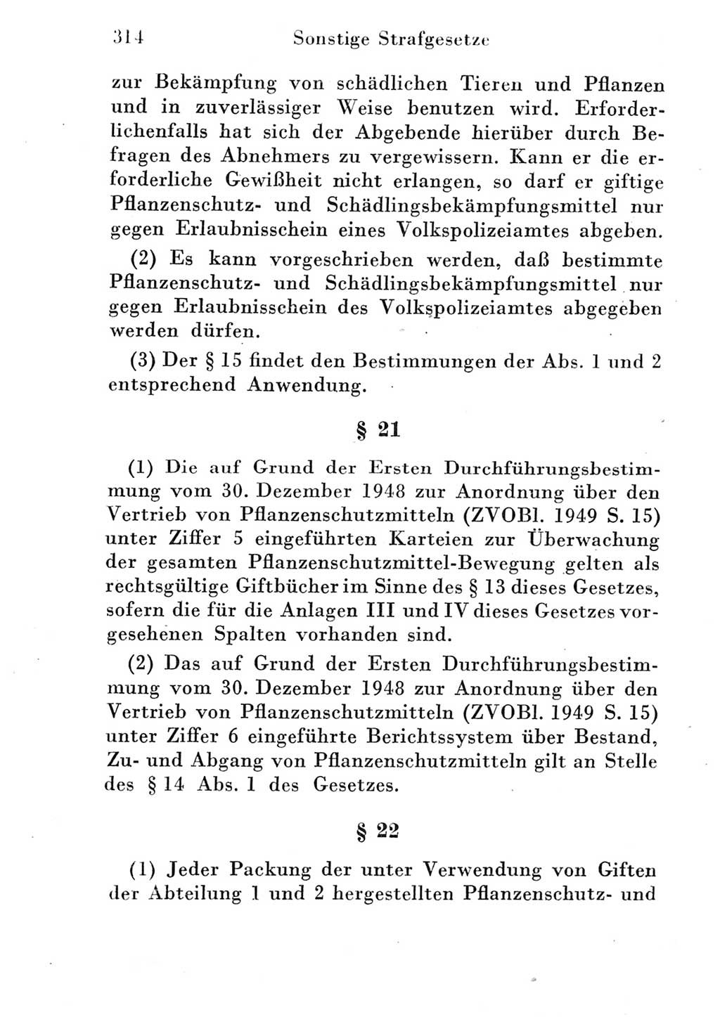 Strafgesetzbuch (StGB) und andere Strafgesetze [Deutsche Demokratische Republik (DDR)] 1951, Seite 314 (StGB Strafges. DDR 1951, S. 314)