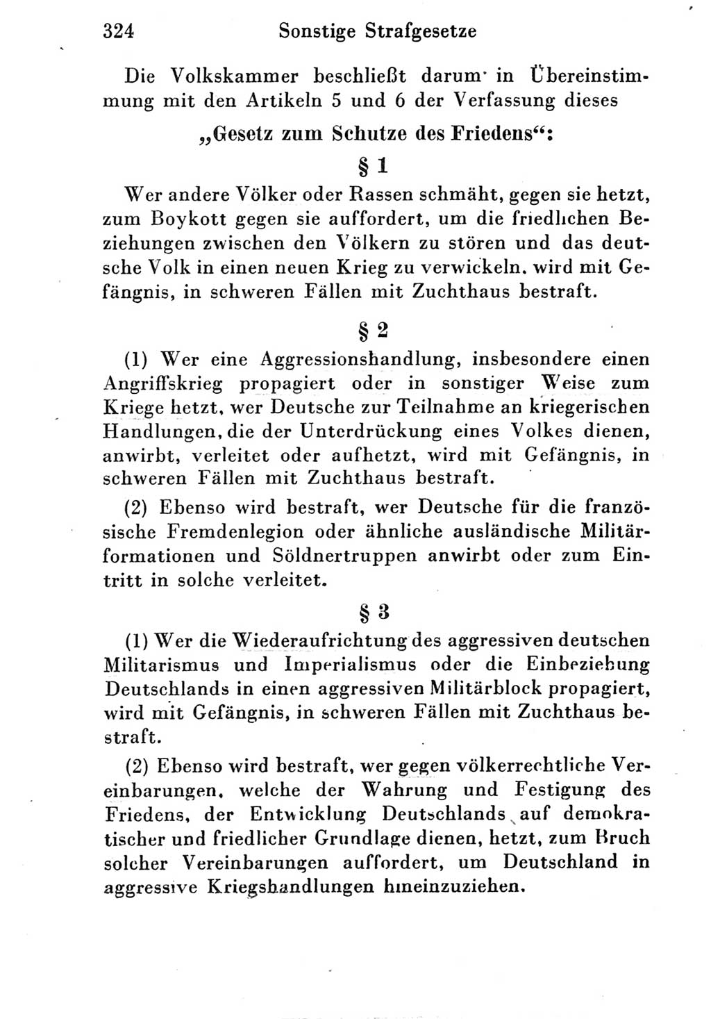 Strafgesetzbuch (StGB) und andere Strafgesetze [Deutsche Demokratische Republik (DDR)] 1951, Seite 324 (StGB Strafges. DDR 1951, S. 324)