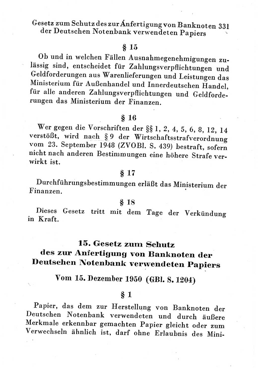 Strafgesetzbuch (StGB) und andere Strafgesetze [Deutsche Demokratische Republik (DDR)] 1951, Seite 331 (StGB Strafges. DDR 1951, S. 331)