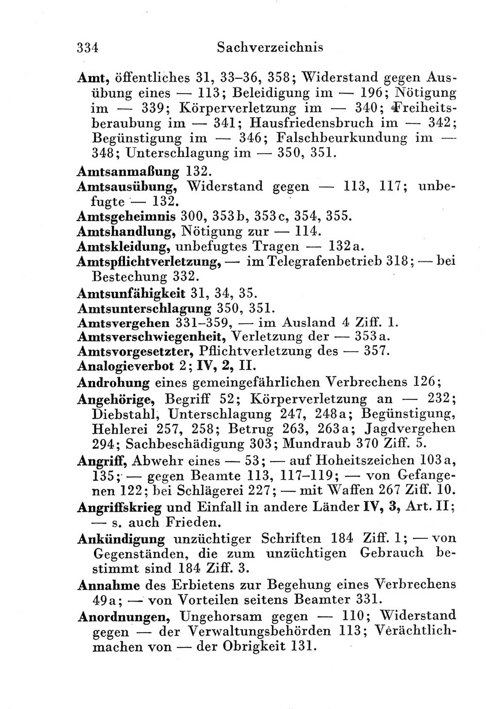 Strafgesetzbuch (StGB) und andere Strafgesetze [Deutsche Demokratische Republik (DDR)] 1951, Seite 334 (StGB Strafges. DDR 1951, S. 334)