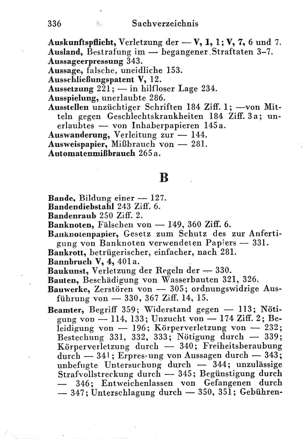 Strafgesetzbuch (StGB) und andere Strafgesetze [Deutsche Demokratische Republik (DDR)] 1951, Seite 336 (StGB Strafges. DDR 1951, S. 336)