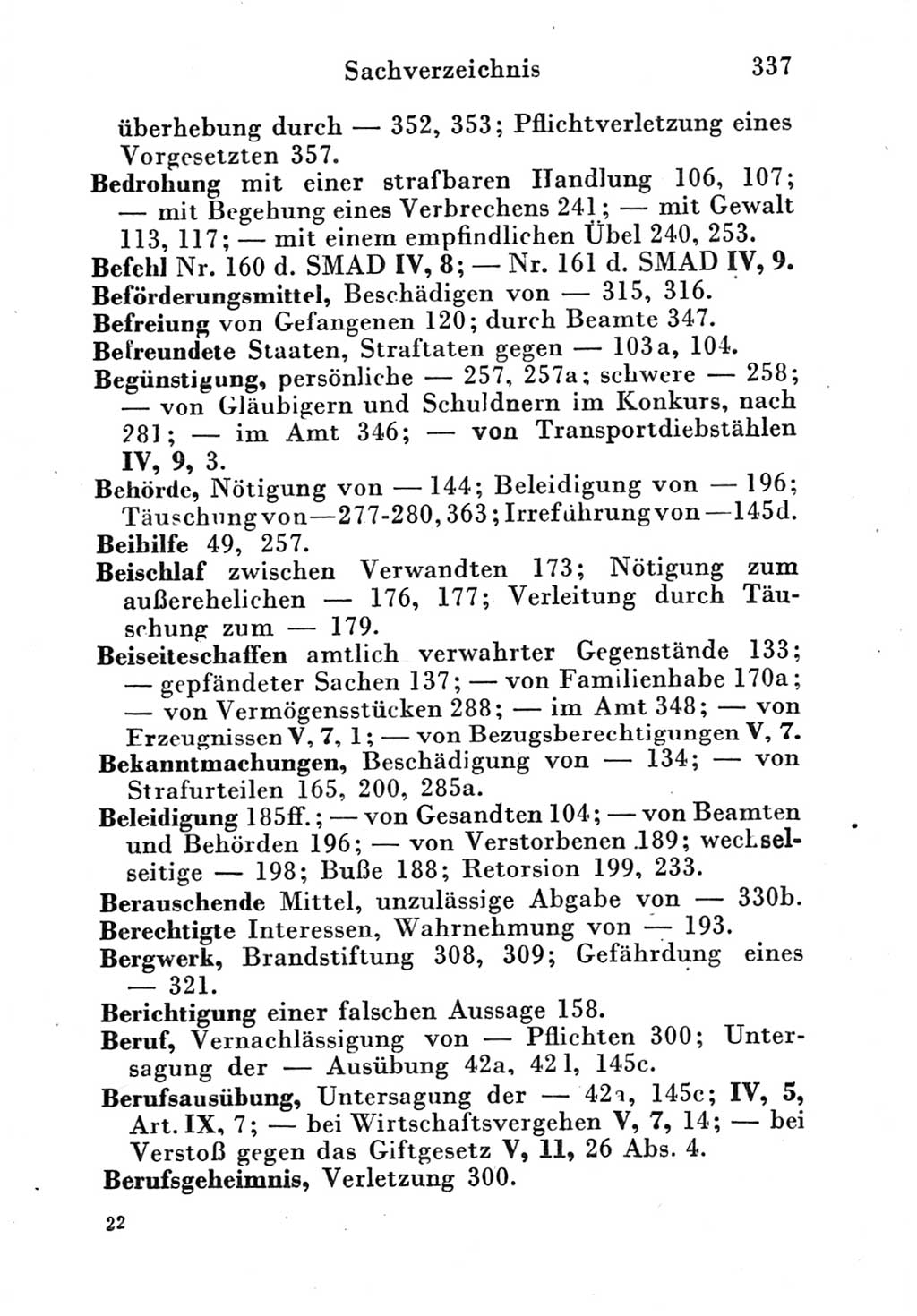 Strafgesetzbuch (StGB) und andere Strafgesetze [Deutsche Demokratische Republik (DDR)] 1951, Seite 337 (StGB Strafges. DDR 1951, S. 337)