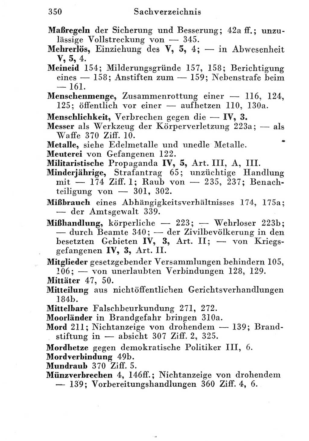 Strafgesetzbuch (StGB) und andere Strafgesetze [Deutsche Demokratische Republik (DDR)] 1951, Seite 350 (StGB Strafges. DDR 1951, S. 350)