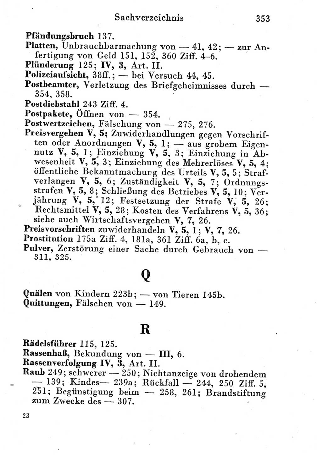 Strafgesetzbuch (StGB) und andere Strafgesetze [Deutsche Demokratische Republik (DDR)] 1951, Seite 353 (StGB Strafges. DDR 1951, S. 353)