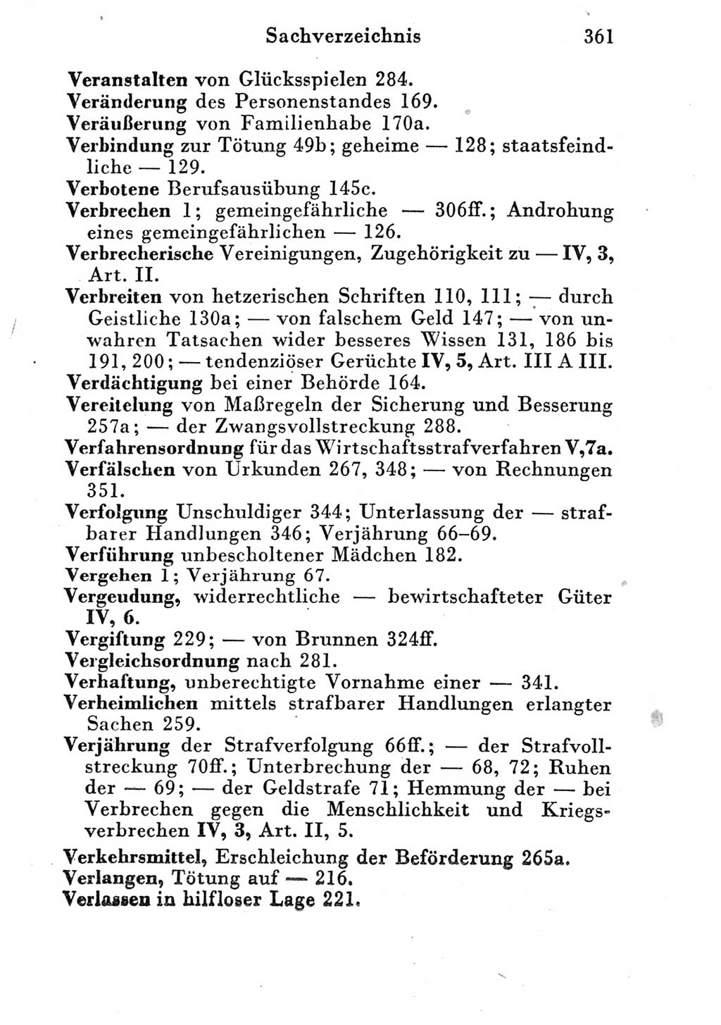 Strafgesetzbuch (StGB) und andere Strafgesetze [Deutsche Demokratische Republik (DDR)] 1951, Seite 361 (StGB Strafges. DDR 1951, S. 361)