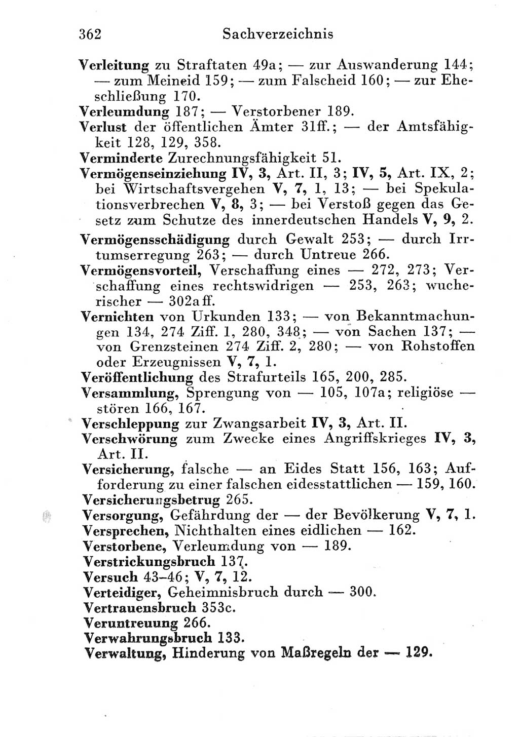 Strafgesetzbuch (StGB) und andere Strafgesetze [Deutsche Demokratische Republik (DDR)] 1951, Seite 362 (StGB Strafges. DDR 1951, S. 362)