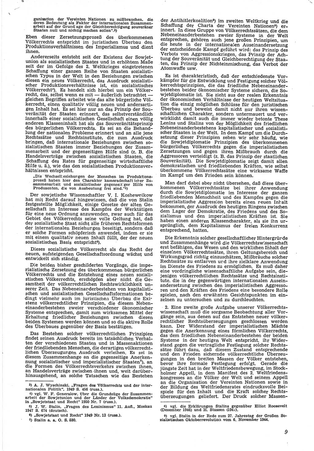 Neue Justiz (NJ), Zeitschrift für Recht und Rechtswissenschaft [Deutsche Demokratische Republik (DDR)], 5. Jahrgang 1951, Seite 9 (NJ DDR 1951, S. 9)