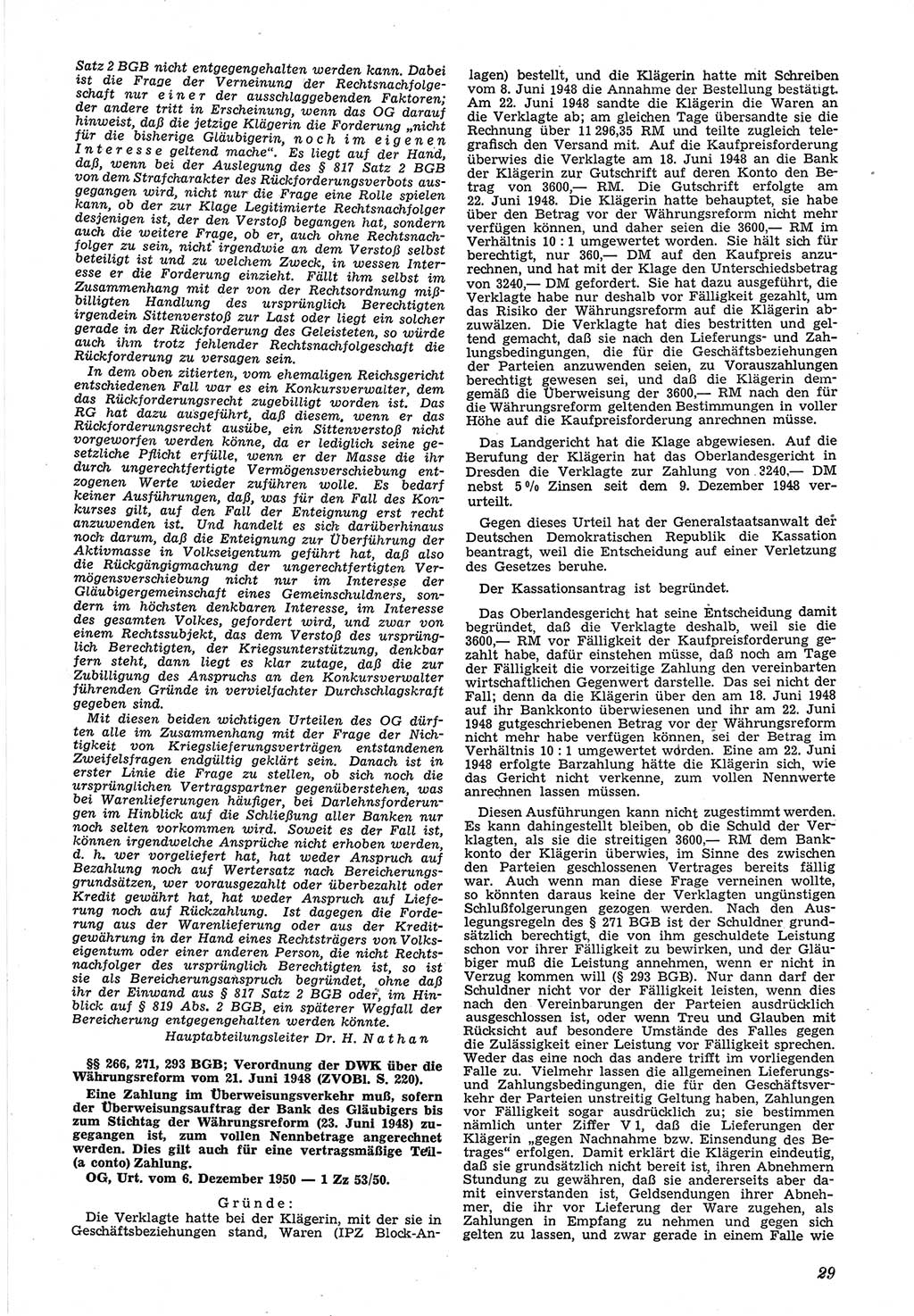 Neue Justiz (NJ), Zeitschrift für Recht und Rechtswissenschaft [Deutsche Demokratische Republik (DDR)], 5. Jahrgang 1951, Seite 29 (NJ DDR 1951, S. 29)