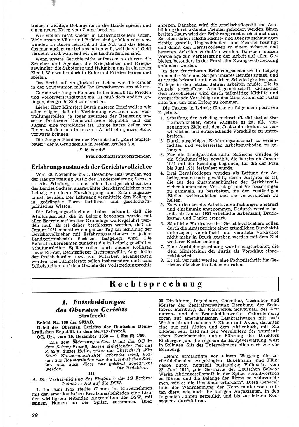 Neue Justiz (NJ), Zeitschrift für Recht und Rechtswissenschaft [Deutsche Demokratische Republik (DDR)], 5. Jahrgang 1951, Seite 78 (NJ DDR 1951, S. 78)