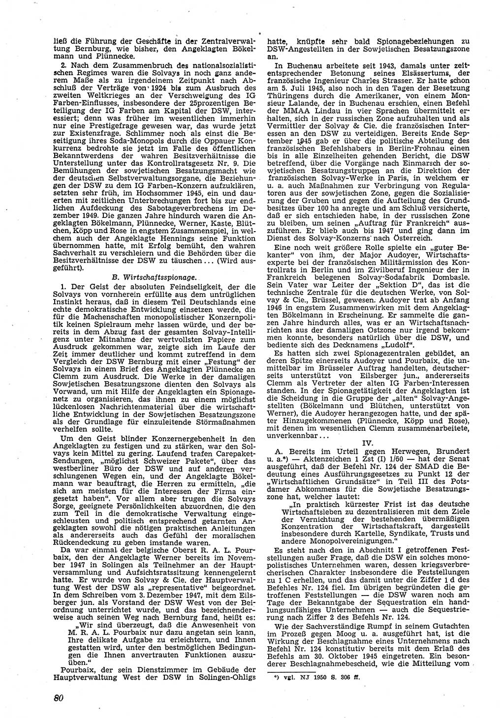 Neue Justiz (NJ), Zeitschrift für Recht und Rechtswissenschaft [Deutsche Demokratische Republik (DDR)], 5. Jahrgang 1951, Seite 80 (NJ DDR 1951, S. 80)
