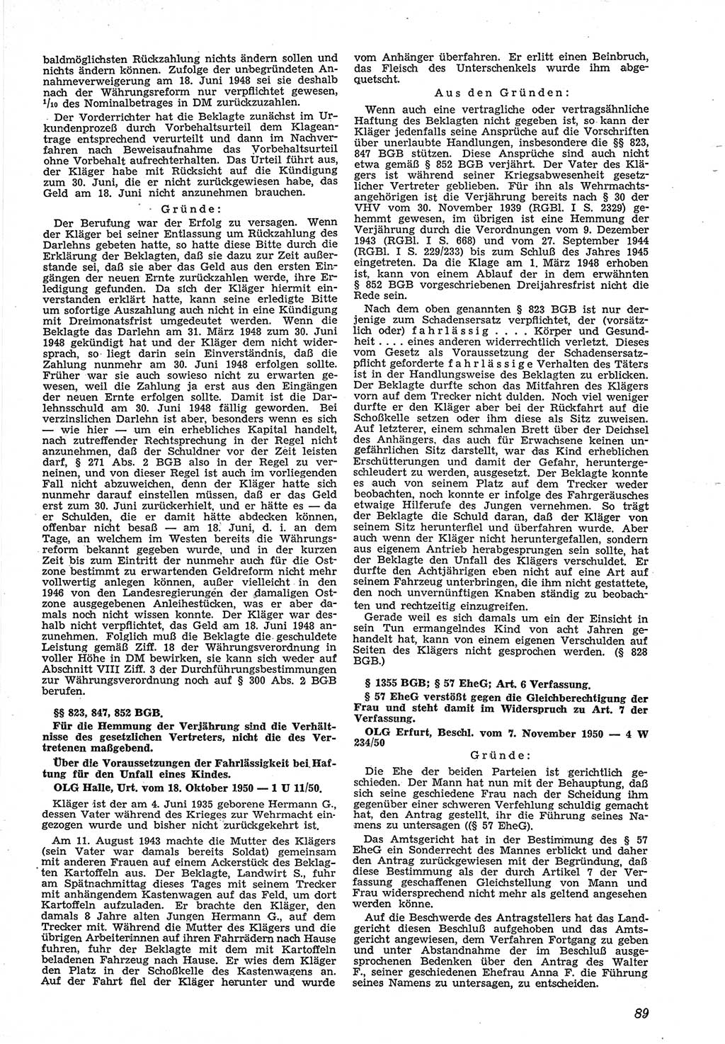 Neue Justiz (NJ), Zeitschrift für Recht und Rechtswissenschaft [Deutsche Demokratische Republik (DDR)], 5. Jahrgang 1951, Seite 89 (NJ DDR 1951, S. 89)