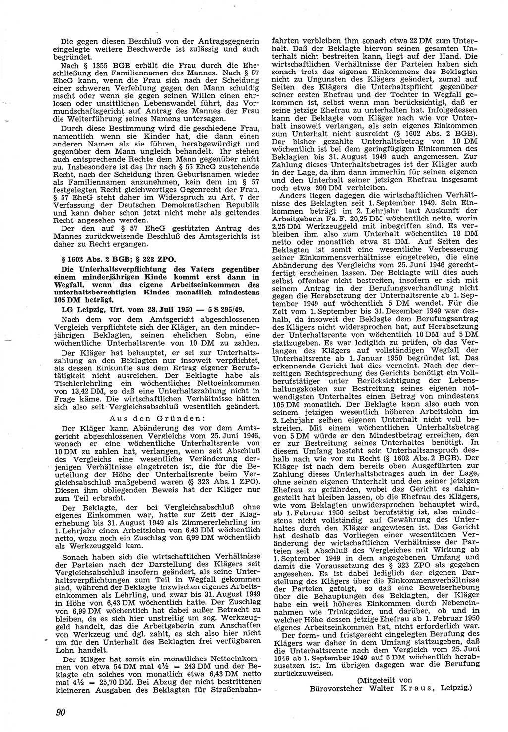Neue Justiz (NJ), Zeitschrift für Recht und Rechtswissenschaft [Deutsche Demokratische Republik (DDR)], 5. Jahrgang 1951, Seite 90 (NJ DDR 1951, S. 90)