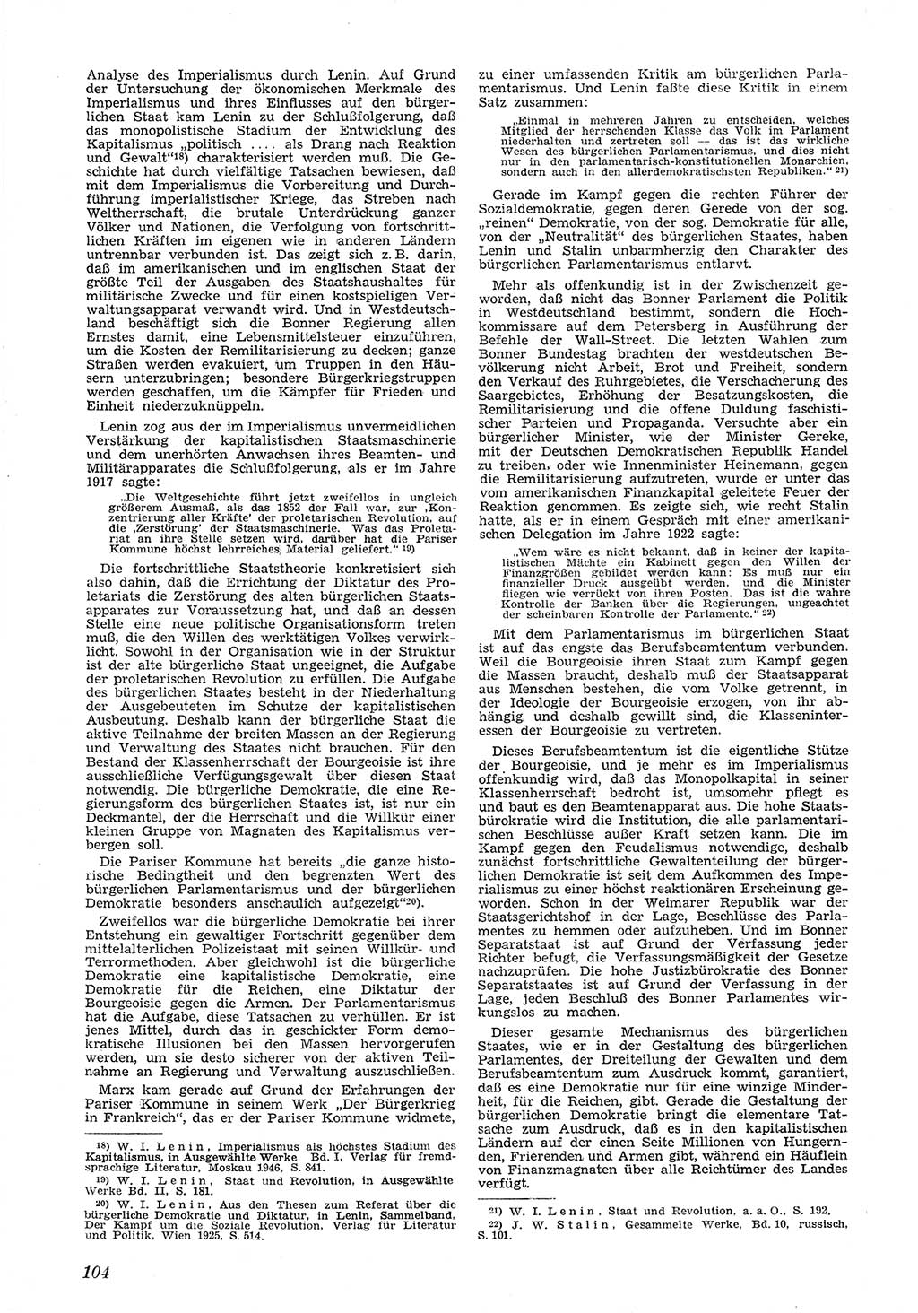 Neue Justiz (NJ), Zeitschrift für Recht und Rechtswissenschaft [Deutsche Demokratische Republik (DDR)], 5. Jahrgang 1951, Seite 104 (NJ DDR 1951, S. 104)