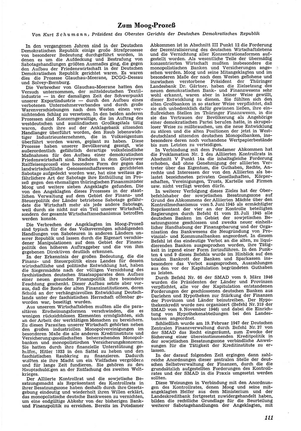 Neue Justiz (NJ), Zeitschrift für Recht und Rechtswissenschaft [Deutsche Demokratische Republik (DDR)], 5. Jahrgang 1951, Seite 111 (NJ DDR 1951, S. 111)