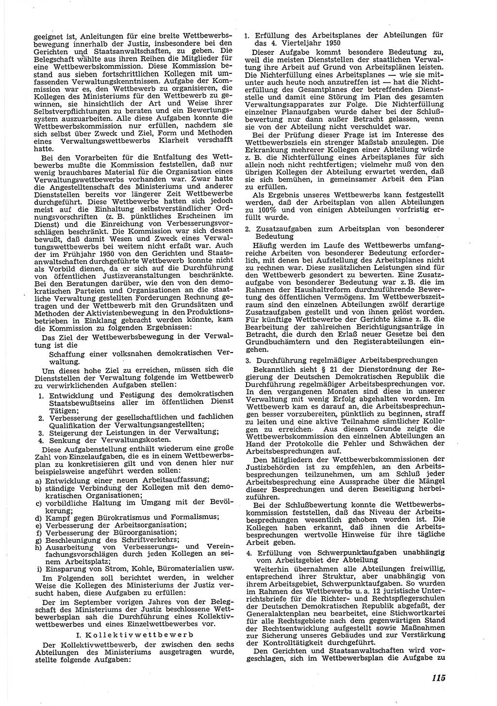 Neue Justiz (NJ), Zeitschrift für Recht und Rechtswissenschaft [Deutsche Demokratische Republik (DDR)], 5. Jahrgang 1951, Seite 115 (NJ DDR 1951, S. 115)