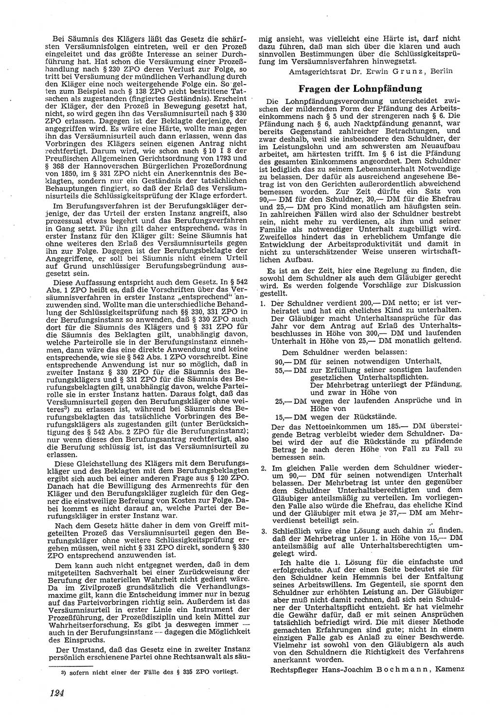 Neue Justiz (NJ), Zeitschrift für Recht und Rechtswissenschaft [Deutsche Demokratische Republik (DDR)], 5. Jahrgang 1951, Seite 124 (NJ DDR 1951, S. 124)
