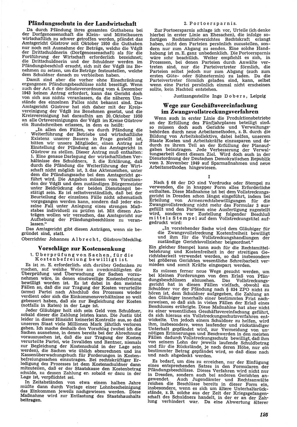 Neue Justiz (NJ), Zeitschrift für Recht und Rechtswissenschaft [Deutsche Demokratische Republik (DDR)], 5. Jahrgang 1951, Seite 125 (NJ DDR 1951, S. 125)