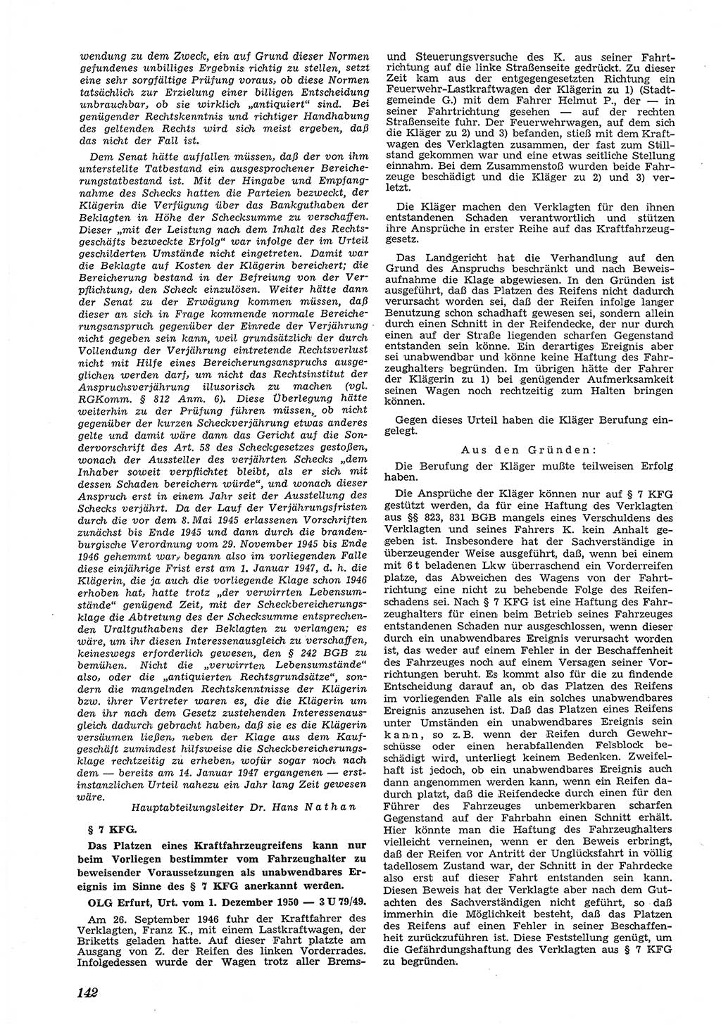 Neue Justiz (NJ), Zeitschrift für Recht und Rechtswissenschaft [Deutsche Demokratische Republik (DDR)], 5. Jahrgang 1951, Seite 142 (NJ DDR 1951, S. 142)
