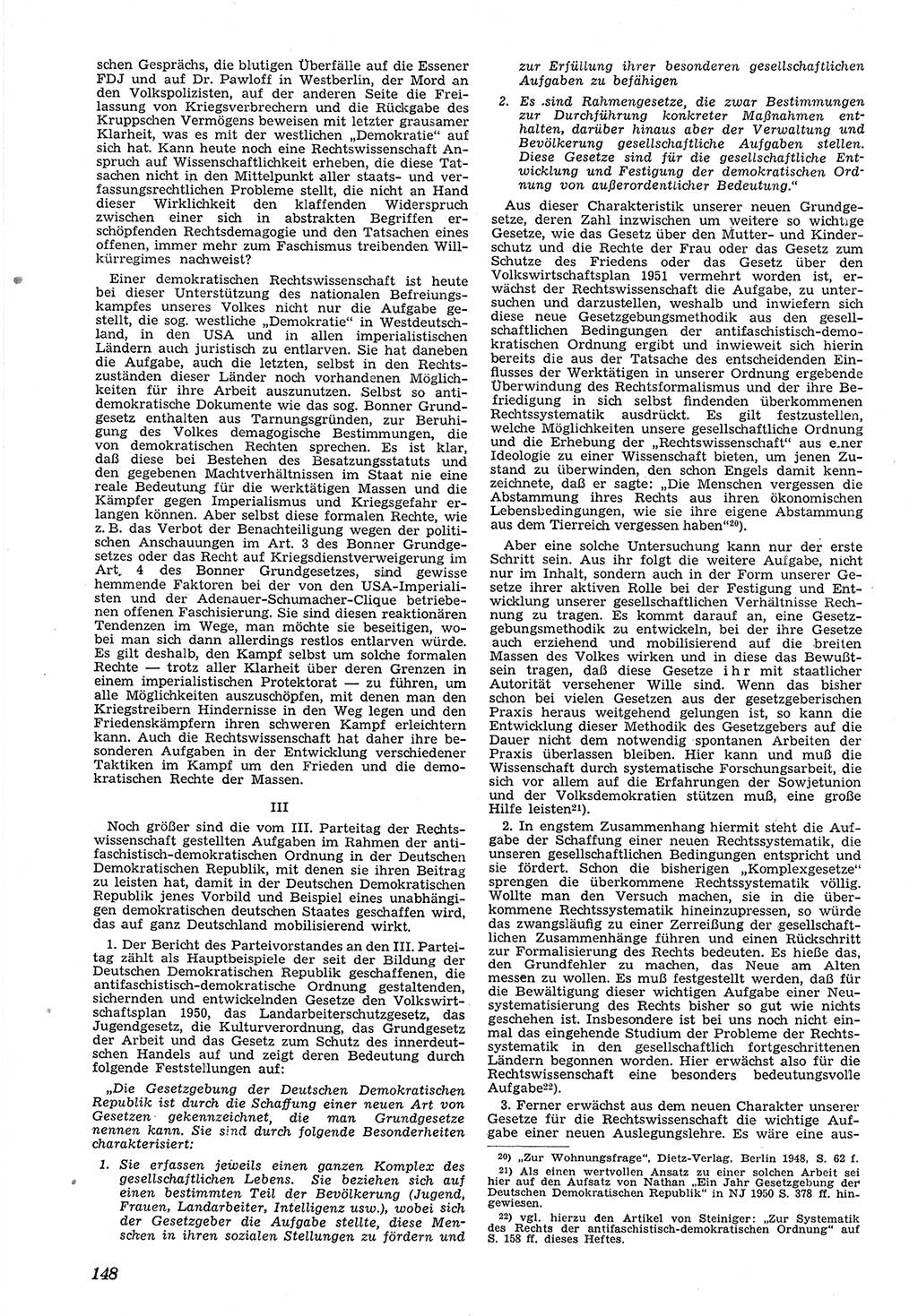 Neue Justiz (NJ), Zeitschrift für Recht und Rechtswissenschaft [Deutsche Demokratische Republik (DDR)], 5. Jahrgang 1951, Seite 148 (NJ DDR 1951, S. 148)