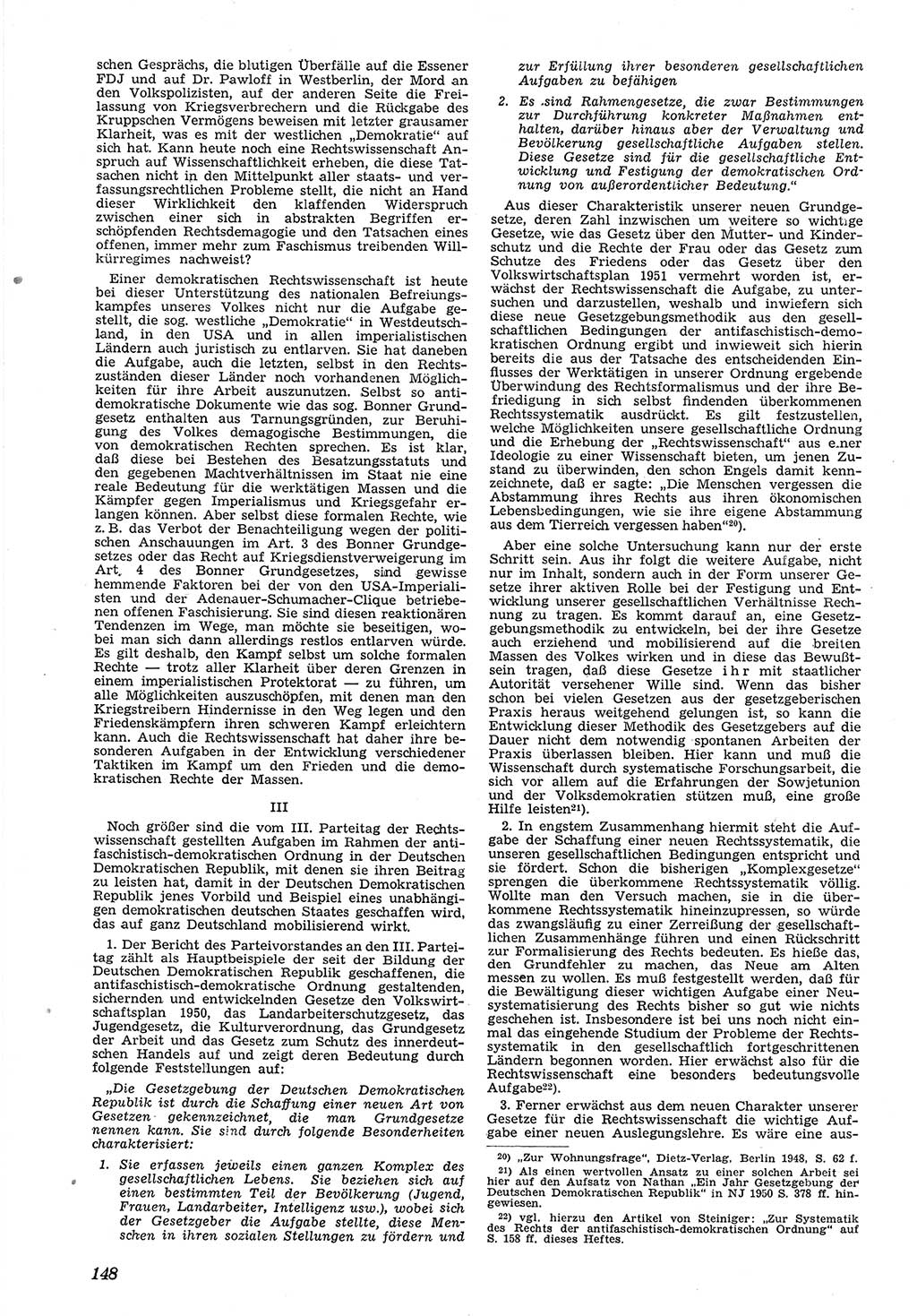 Neue Justiz (NJ), Zeitschrift für Recht und Rechtswissenschaft [Deutsche Demokratische Republik (DDR)], 5. Jahrgang 1951, Seite 148 (NJ DDR 1951, S. 148)